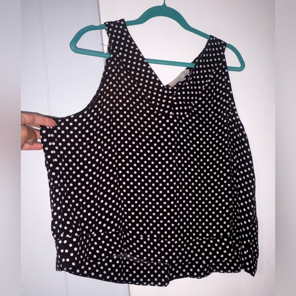 Women’s Black Polka Dot Sleeveless Top